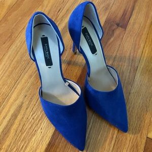 Zara D'orsay Blue Suede Pumps - Size 6